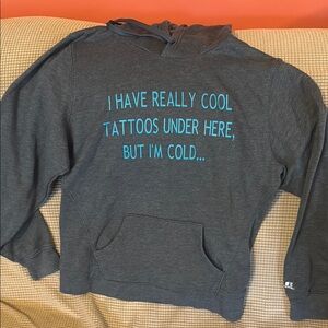 Russell Athletic Gray and Blue Sweatshirt Hoodie